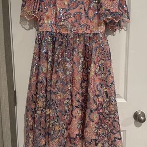 JessaKae Pink and Blue Sequin Dress